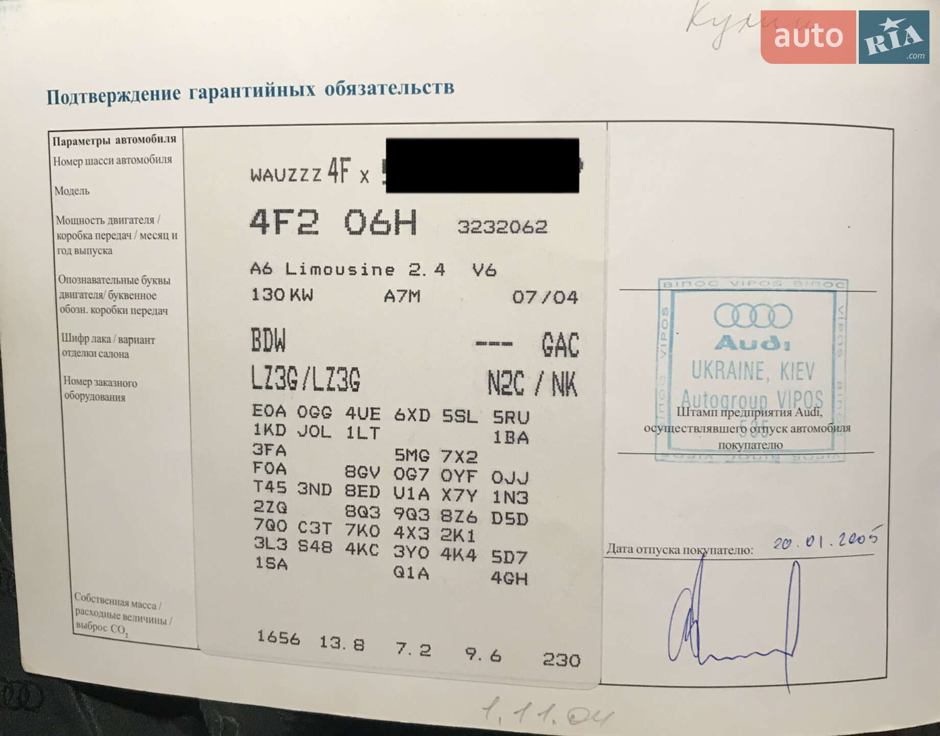 Audi A6 2004 VIN WAUZZZ4FX5Z033099 фото оголошення 57 з 61