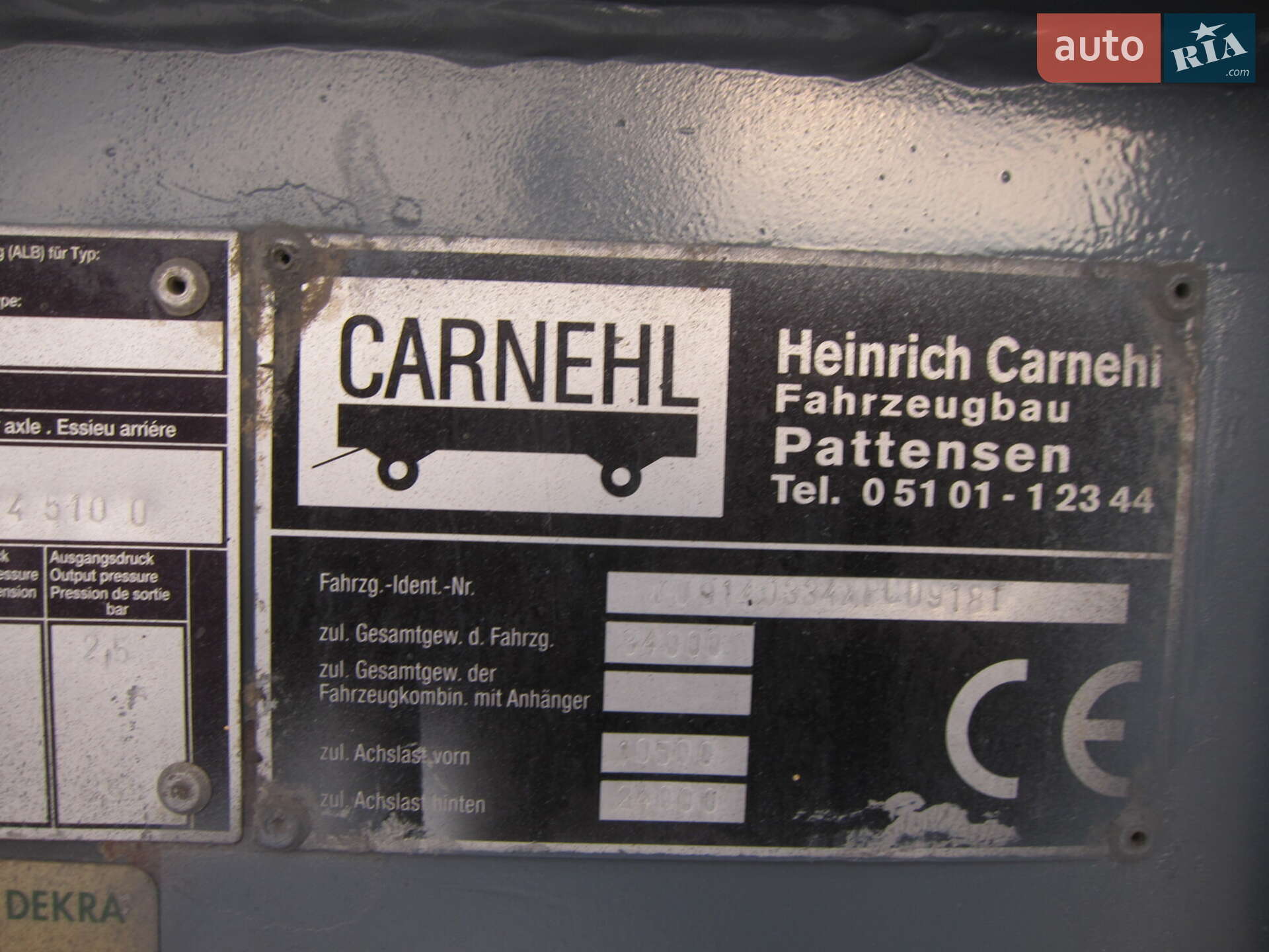Carnehl CHKS 1999 VIN W09140334XPC09181 фото оголошення 16 з 21