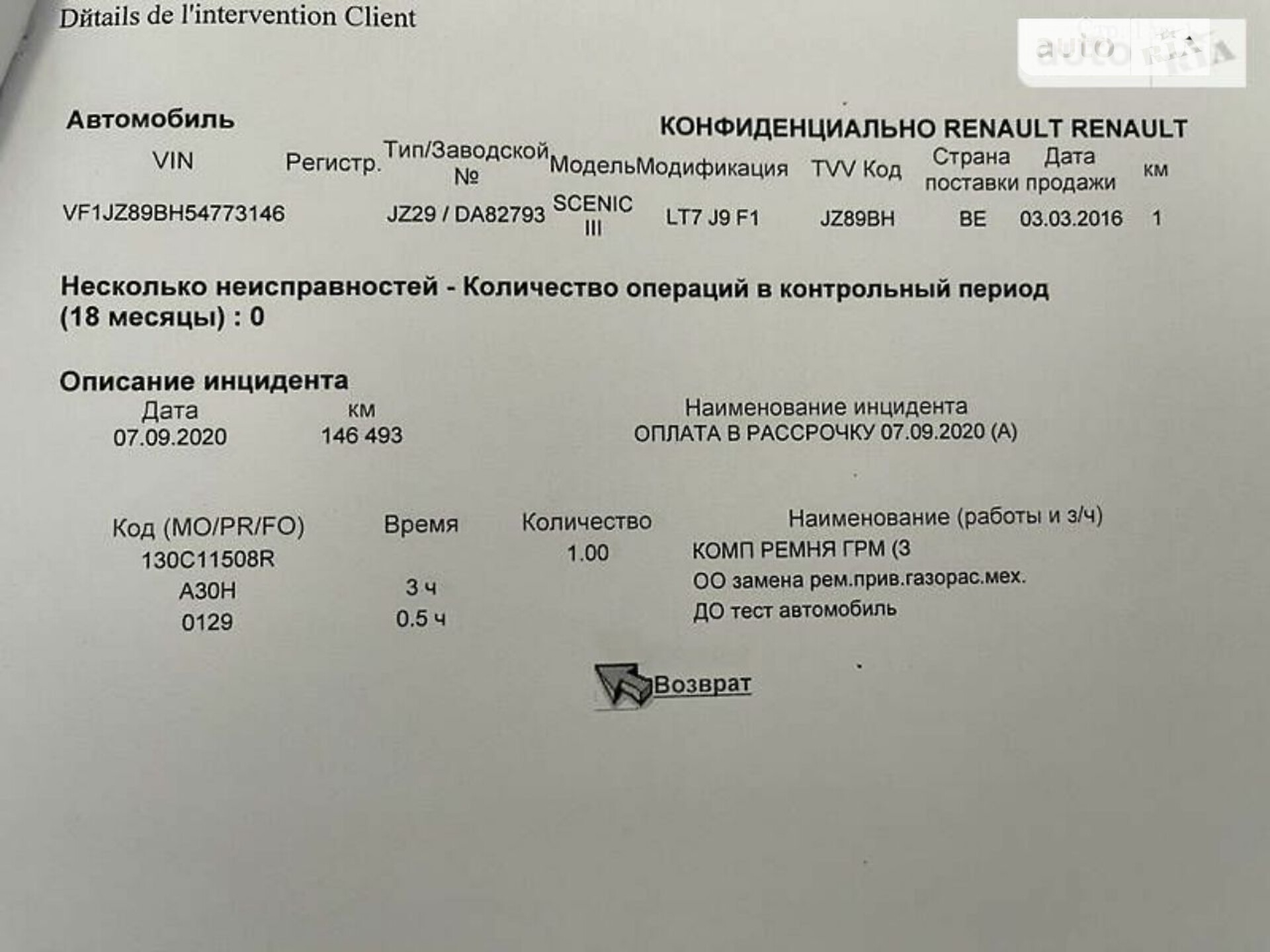 Renault Grand Scenic 2016 VIN VF1JZ89BH54773146 фото оголошення 30 з 33