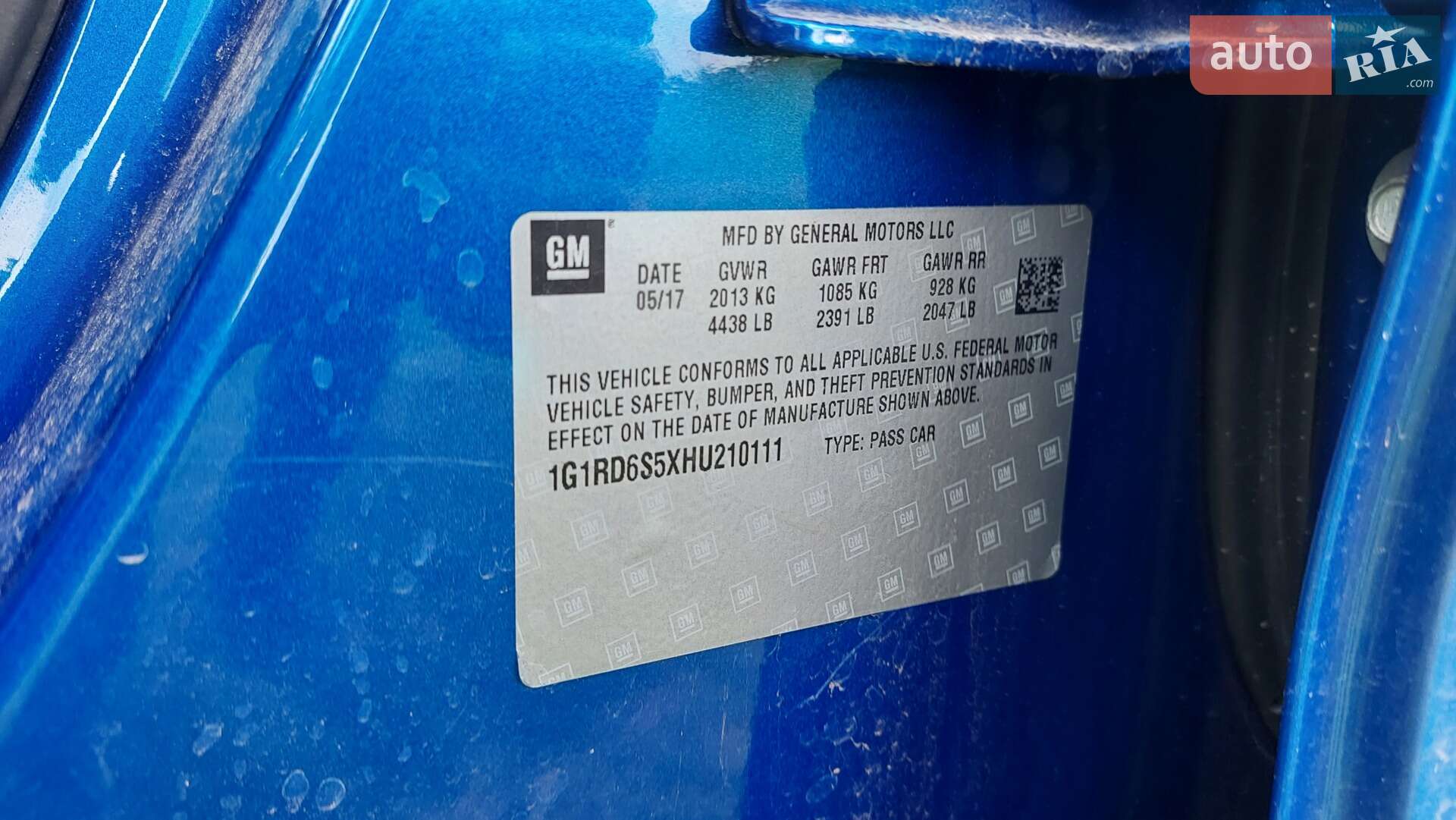 Chevrolet Volt 2017 VIN 1G1RD6S5XHU210111 фото оголошення 25 з 25