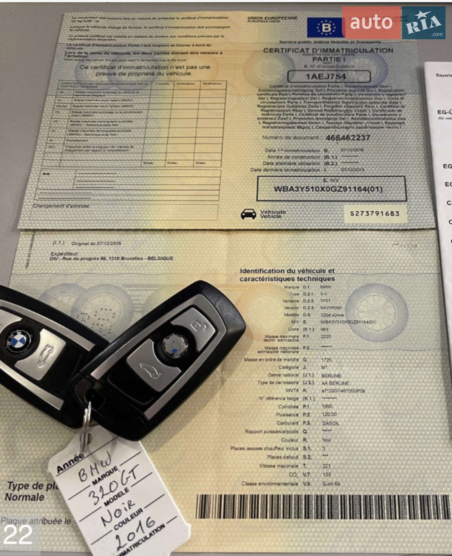 BMW 3 Series GT 2015 VIN WBA3Y510X0GZ91164 фото оголошення 13 з 15