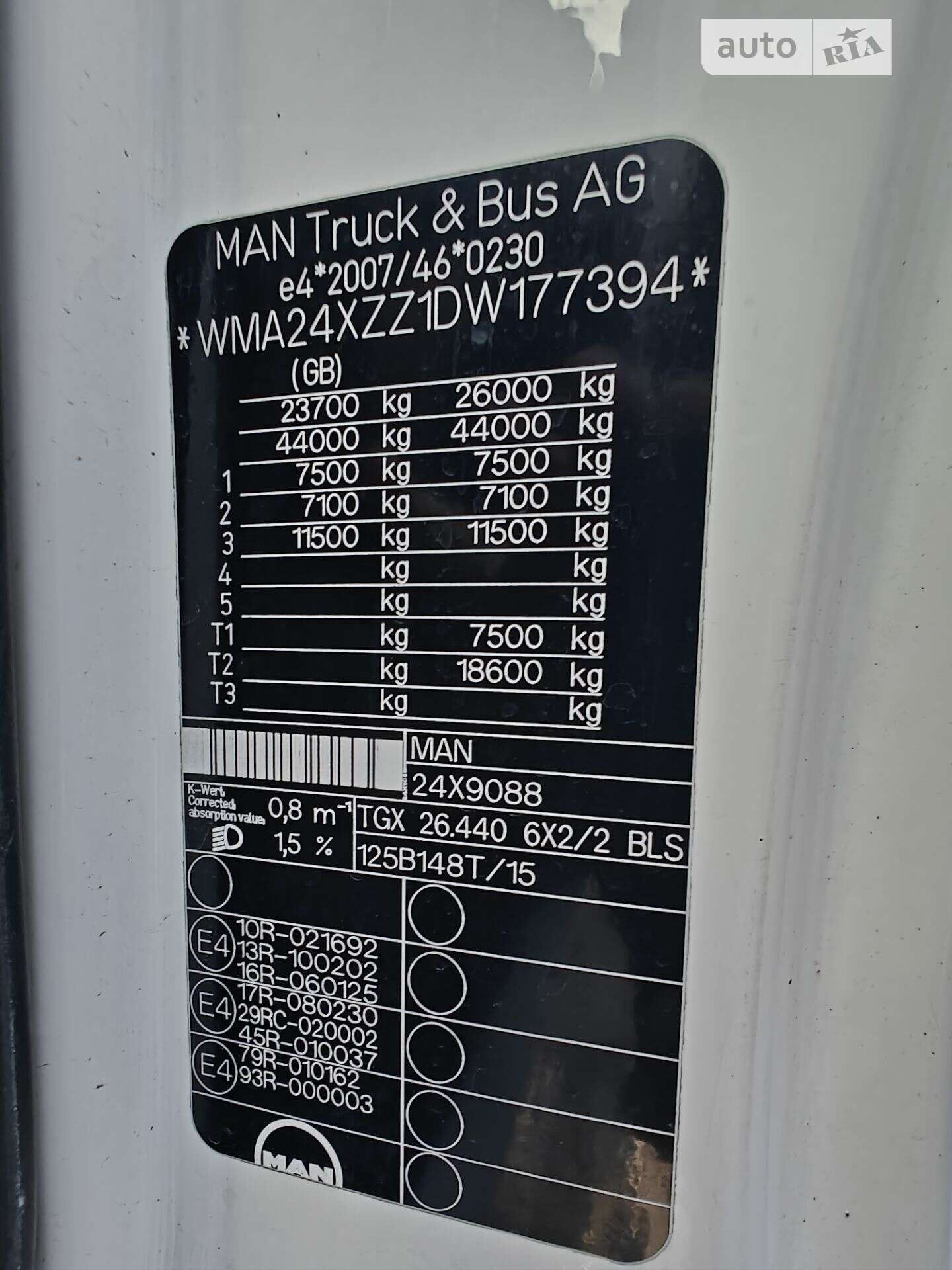 MAN 26.440 2012 VIN WMA24XZZ1DW177394 фото оголошення 11 з 35