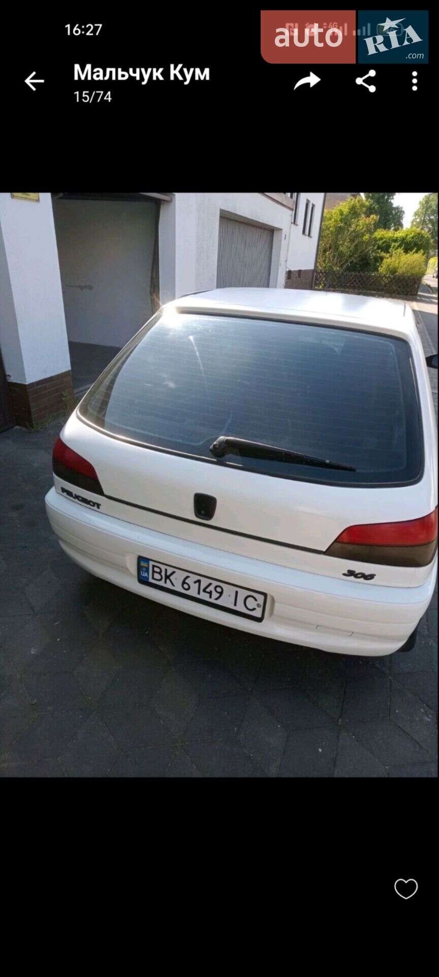 Peugeot 306 1998 VIN VF37AKFXE32334543 фото оголошення 2 з 49
