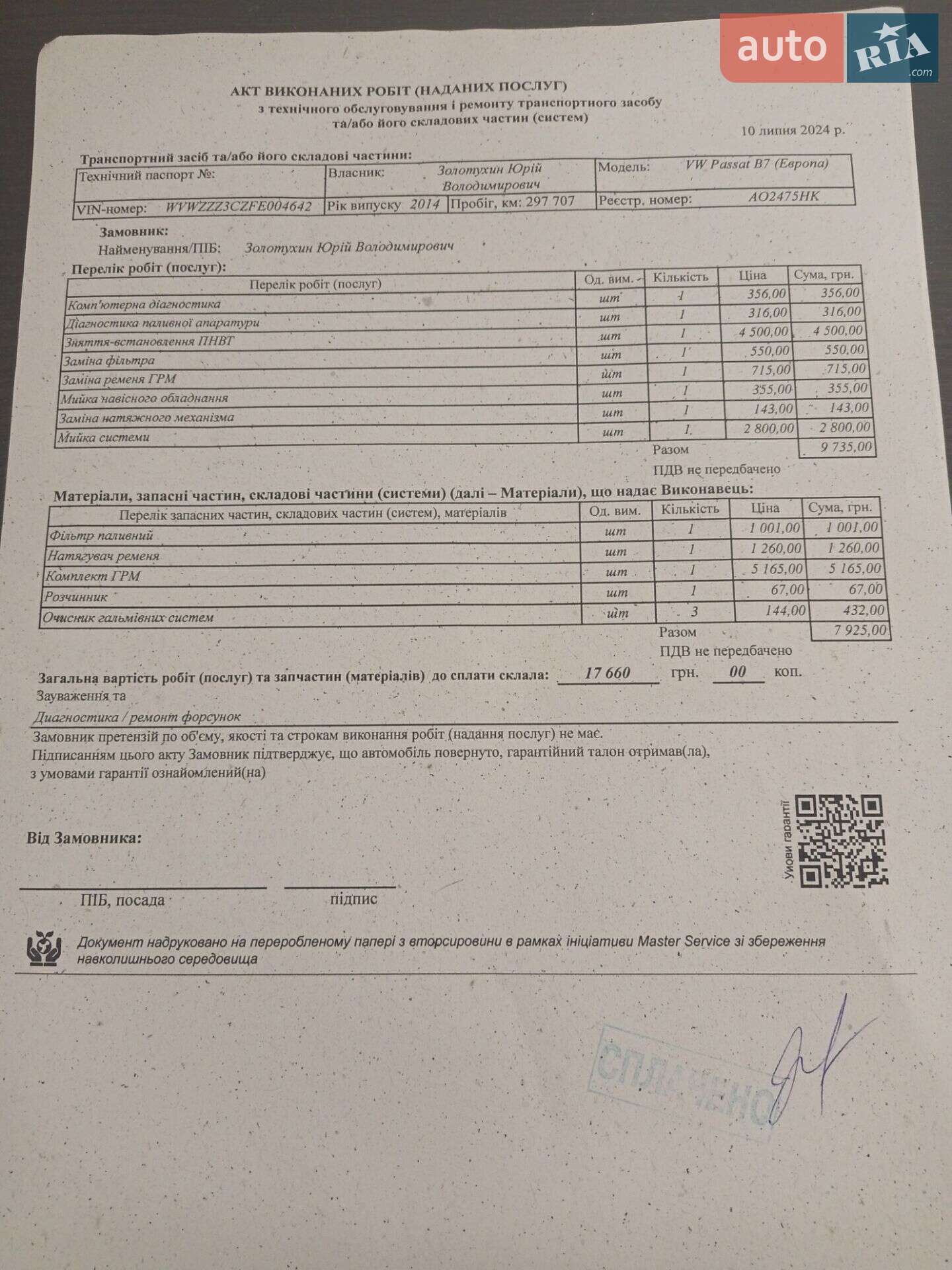 Volkswagen Passat 2014 VIN WVWZZZ3CZFE004642 фото оголошення 30 з 31