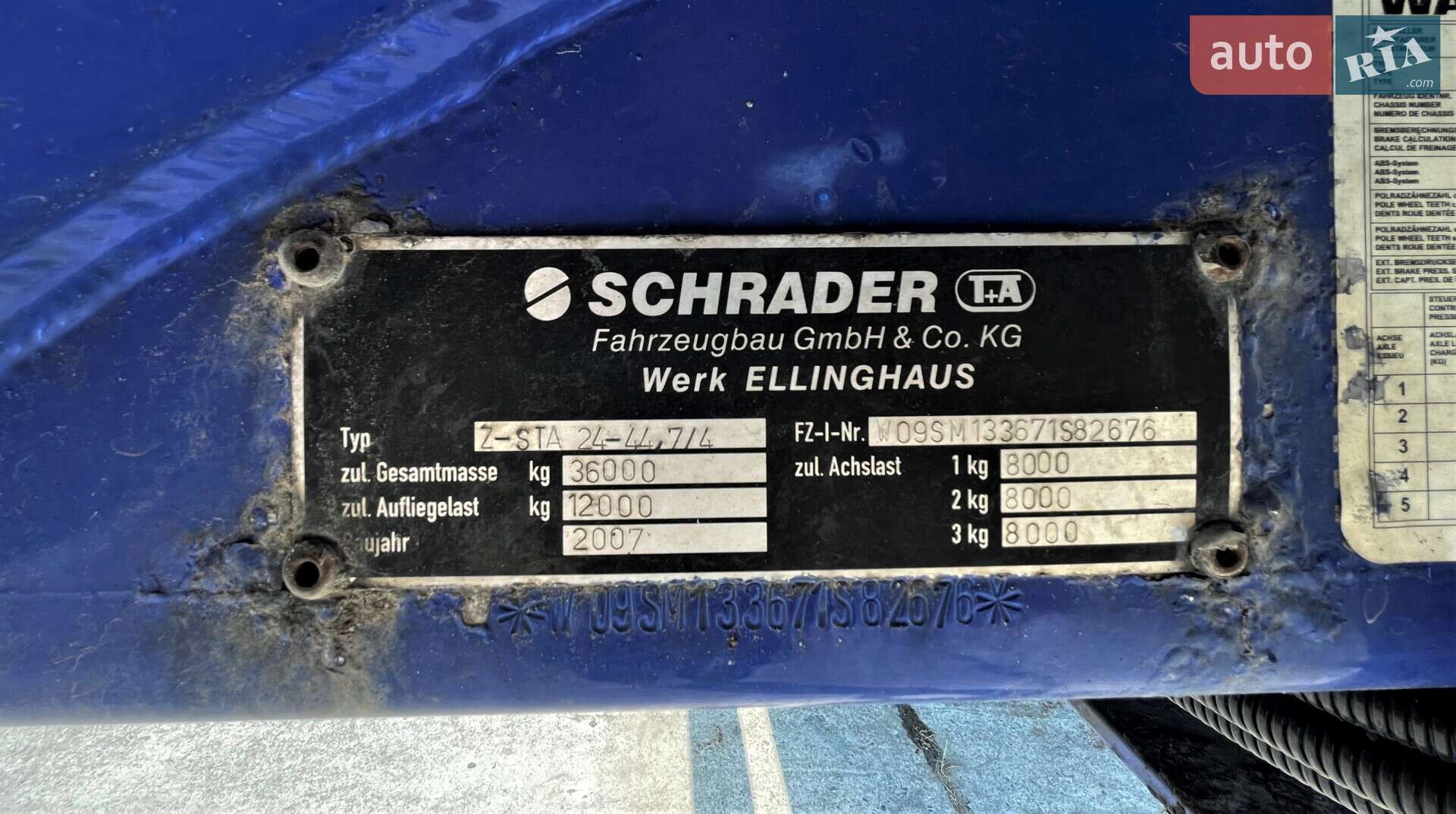 Schrader Z-STA 24 2007 VIN W09SM133671S82676 фото оголошення 18 з 49