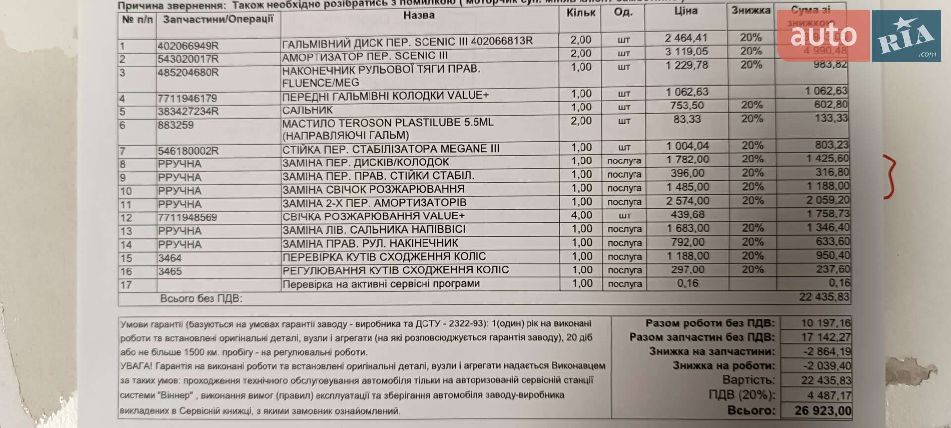 Renault Grand Scenic 2011 VIN VF1JZ09BE46087625 фото оголошення 5 з 5