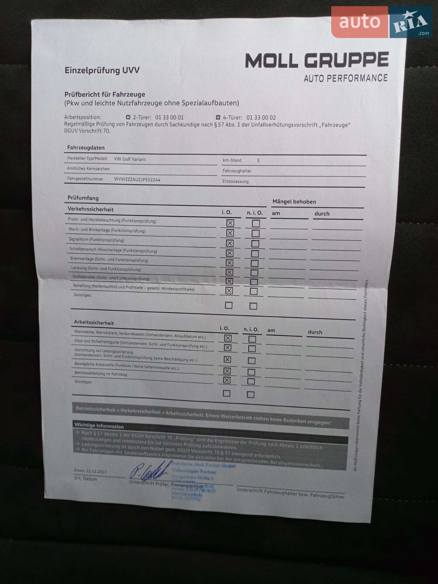 Volkswagen Golf 2017 VIN WVWZZZAUZJP552244 фото оголошення 26 з 120