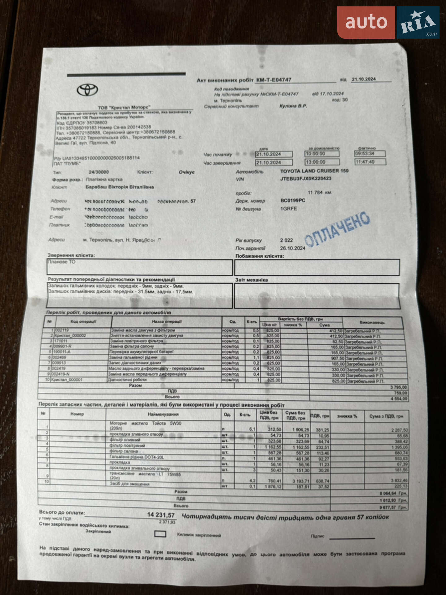 Toyota Land Cruiser Prado 2022 VIN JTEBU3FJX0K220423 фото оголошення 32 з 33