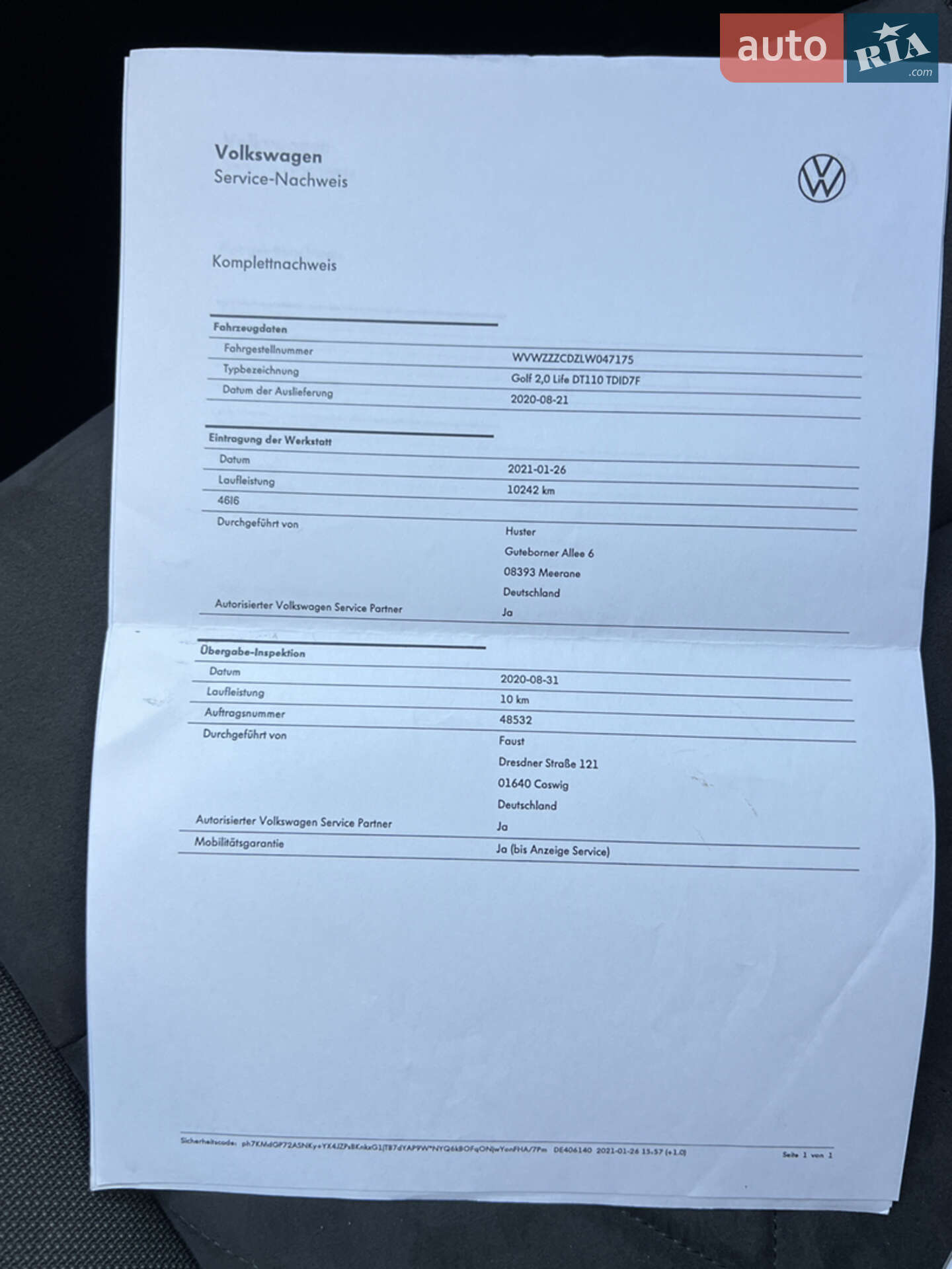 Volkswagen Golf 2020 VIN WVWZZZCDZLW047175 фото оголошення 50 з 62
