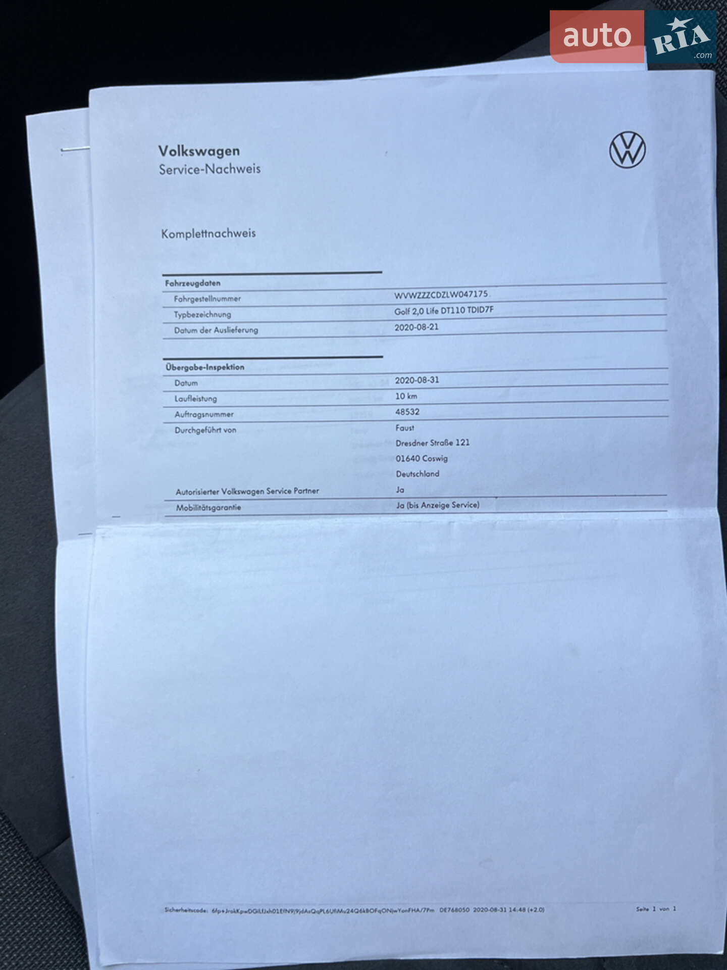 Volkswagen Golf 2020 VIN WVWZZZCDZLW047175 фото оголошення 51 з 62