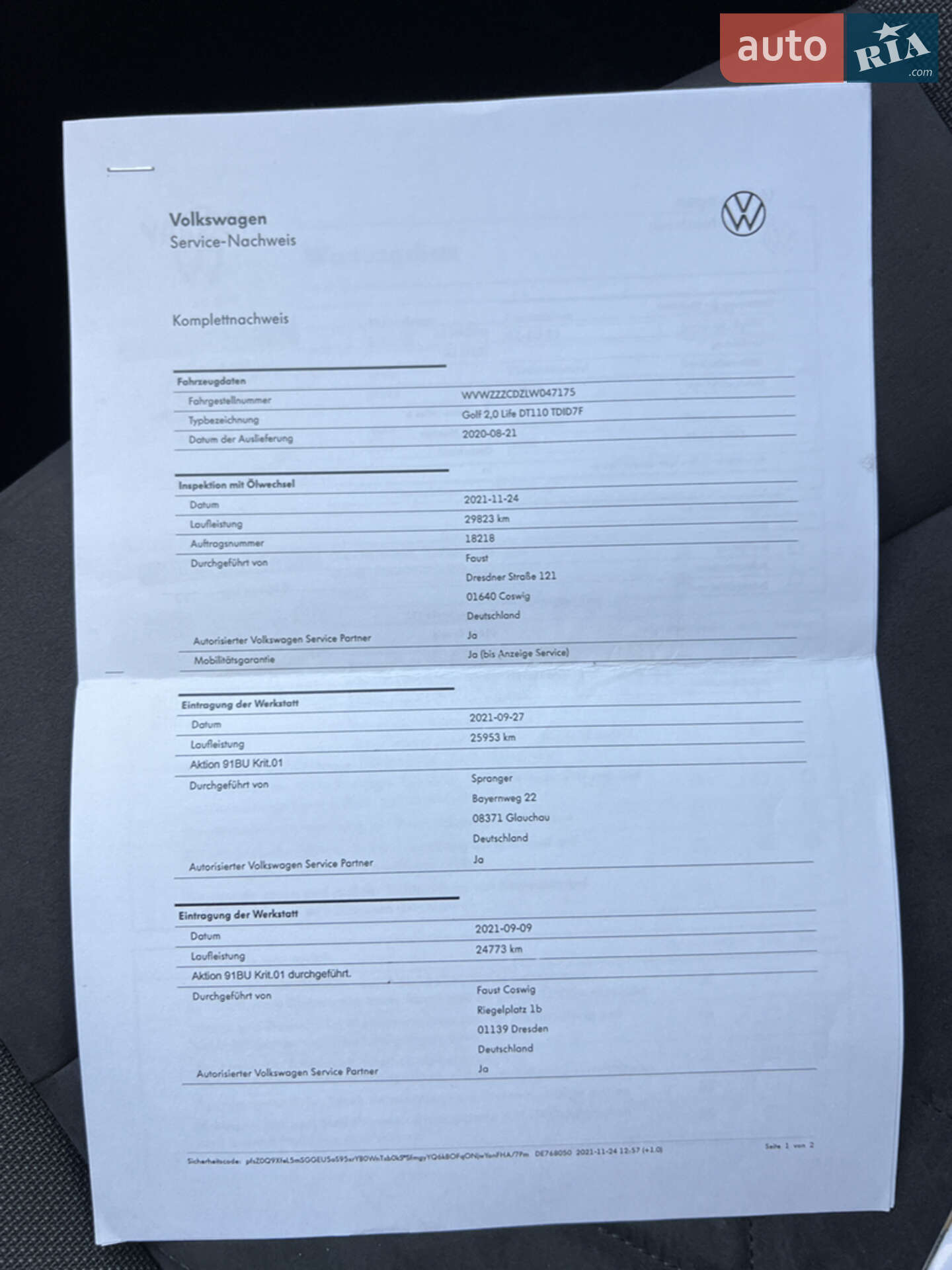 Volkswagen Golf 2020 VIN WVWZZZCDZLW047175 фото оголошення 52 з 62