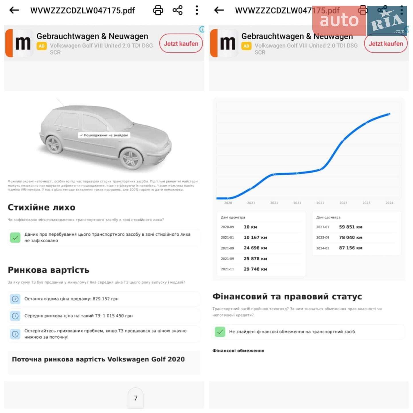 Volkswagen Golf 2020 VIN WVWZZZCDZLW047175 фото оголошення 61 з 62