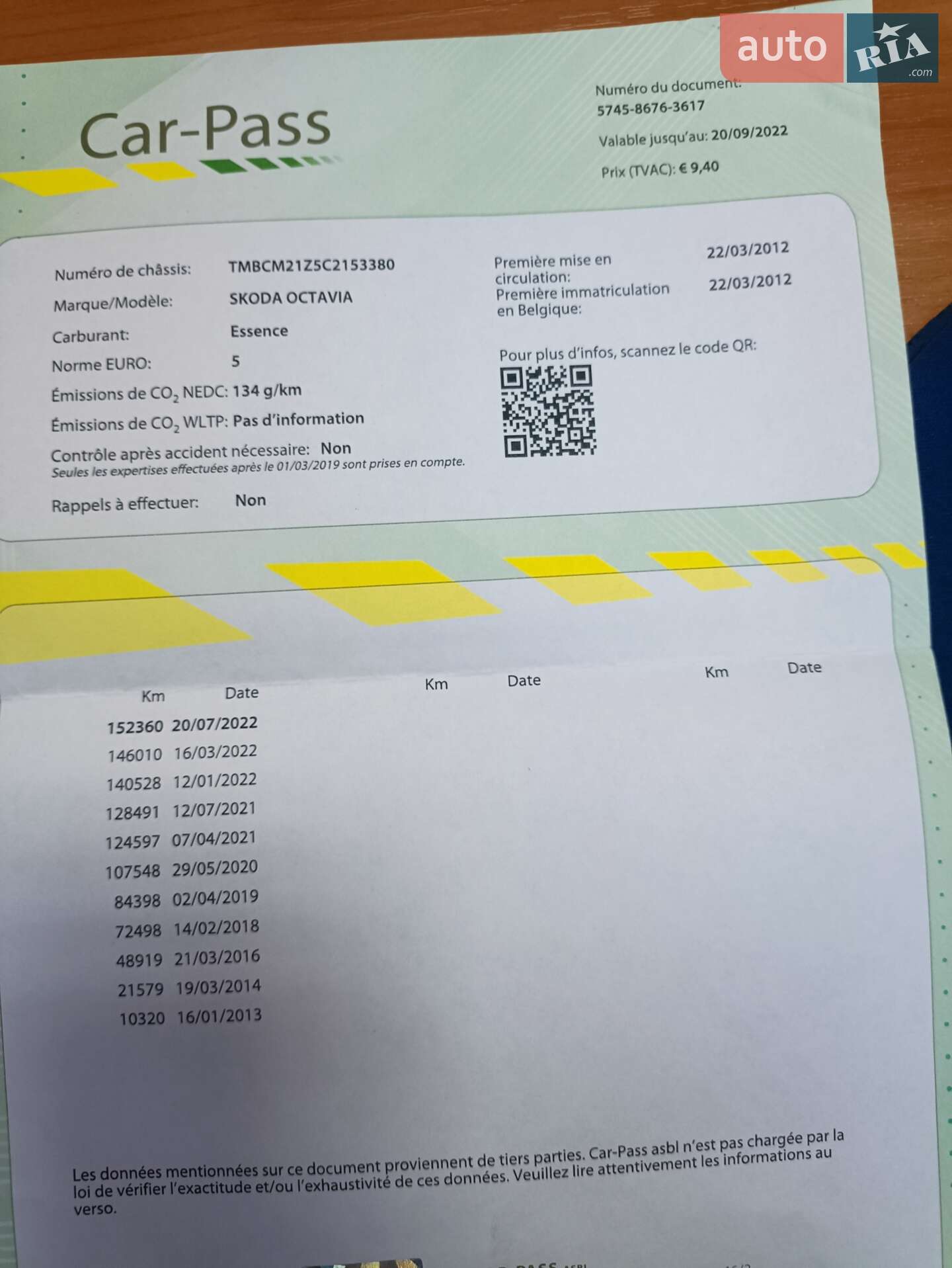 Skoda Octavia 2012 VIN TMBCM21Z5C2153380 фото оголошення 43 з 46