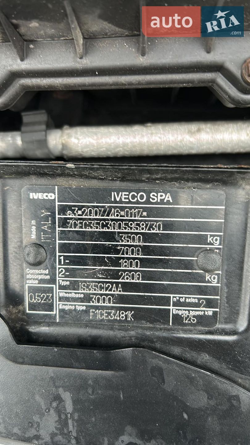 Iveco Daily 2013 VIN ZCFC35C3005958730 фото оголошення 16 з 18