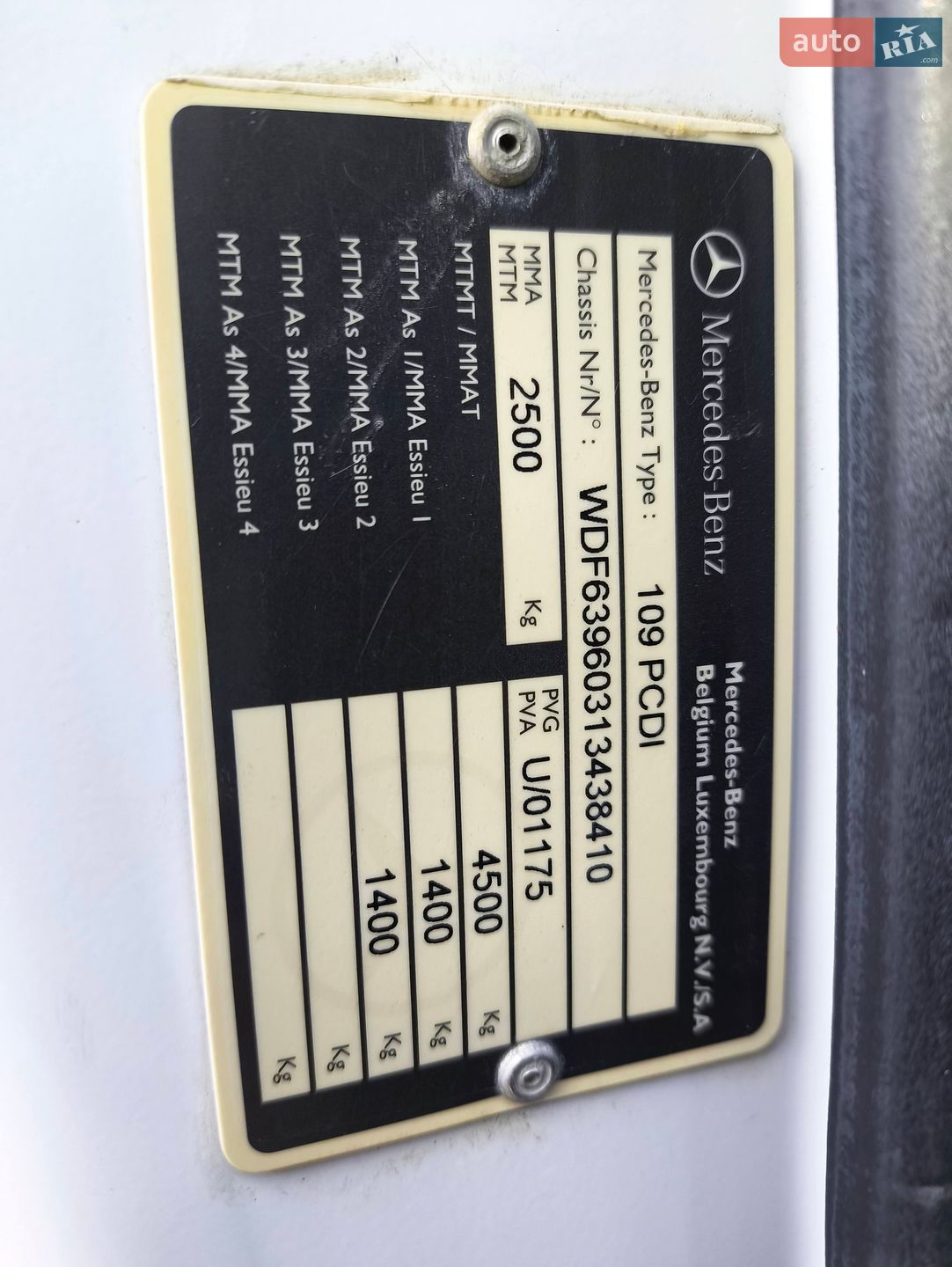 Mercedes-Benz Vito 2008 VIN WDF63960313438410 фото оголошення 34 з 37