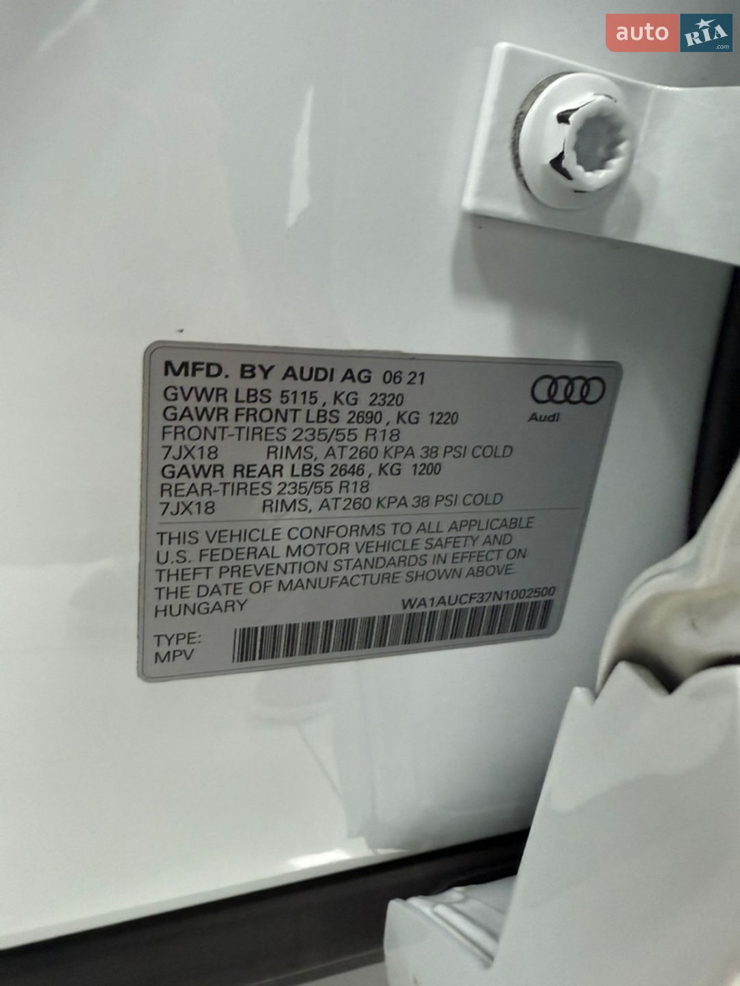 Audi Q3 2021 VIN WA1AUCF37N1002500 фото оголошення 30 з 30