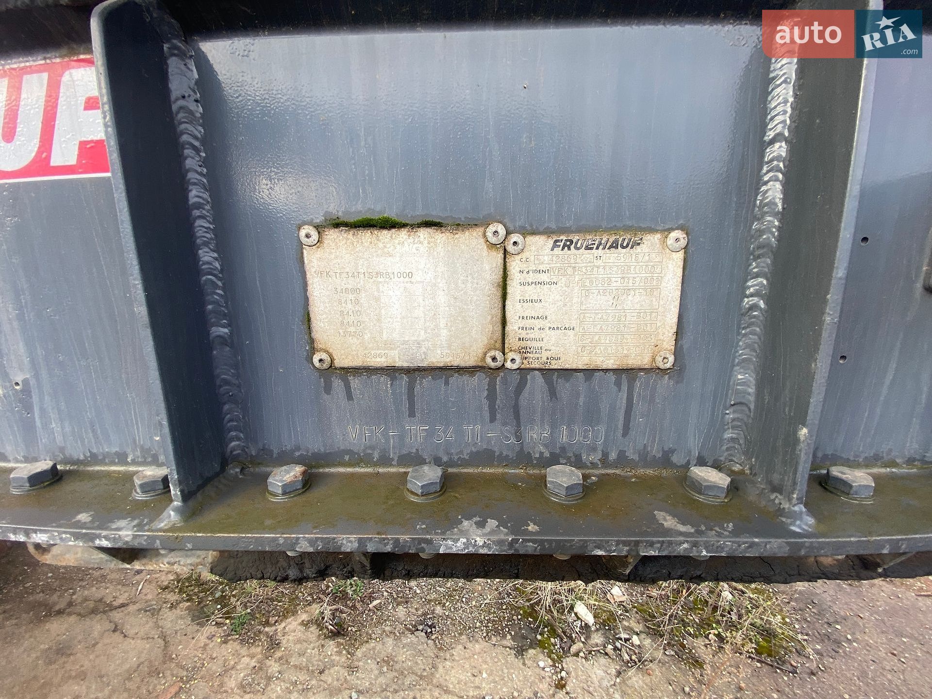 Fruehauf T34T1RP 1995 VIN VFKTF34T1S3RB1000 фото оголошення 13 з 13
