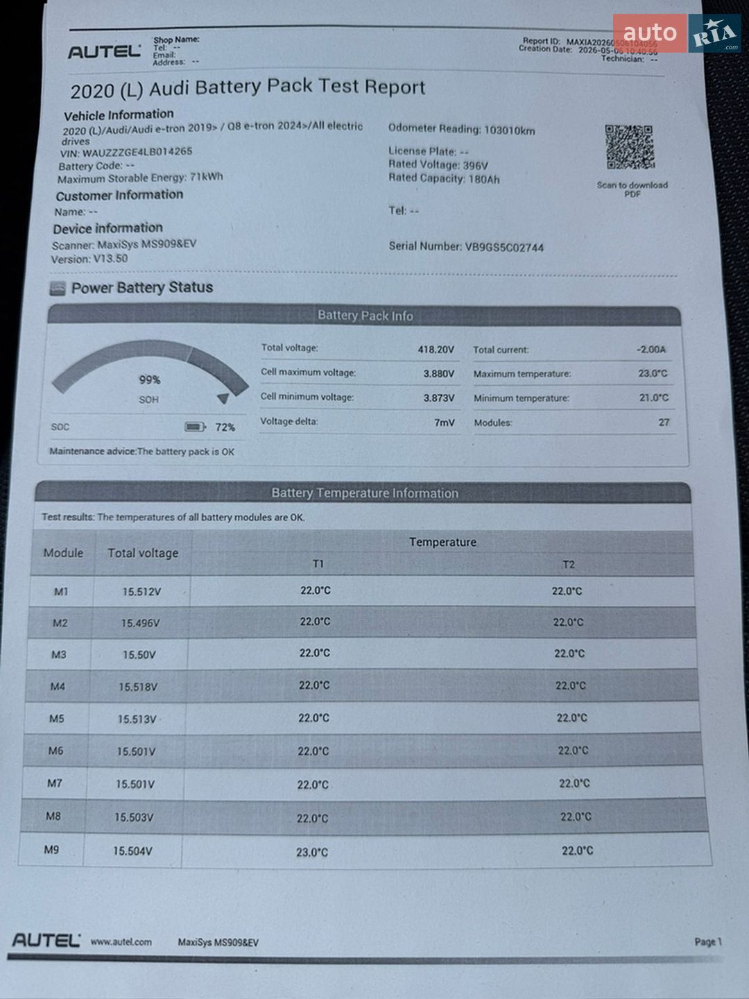 Audi e-tron 2020 VIN WAUZZZGE4LB014265 фото оголошення 9 з 33