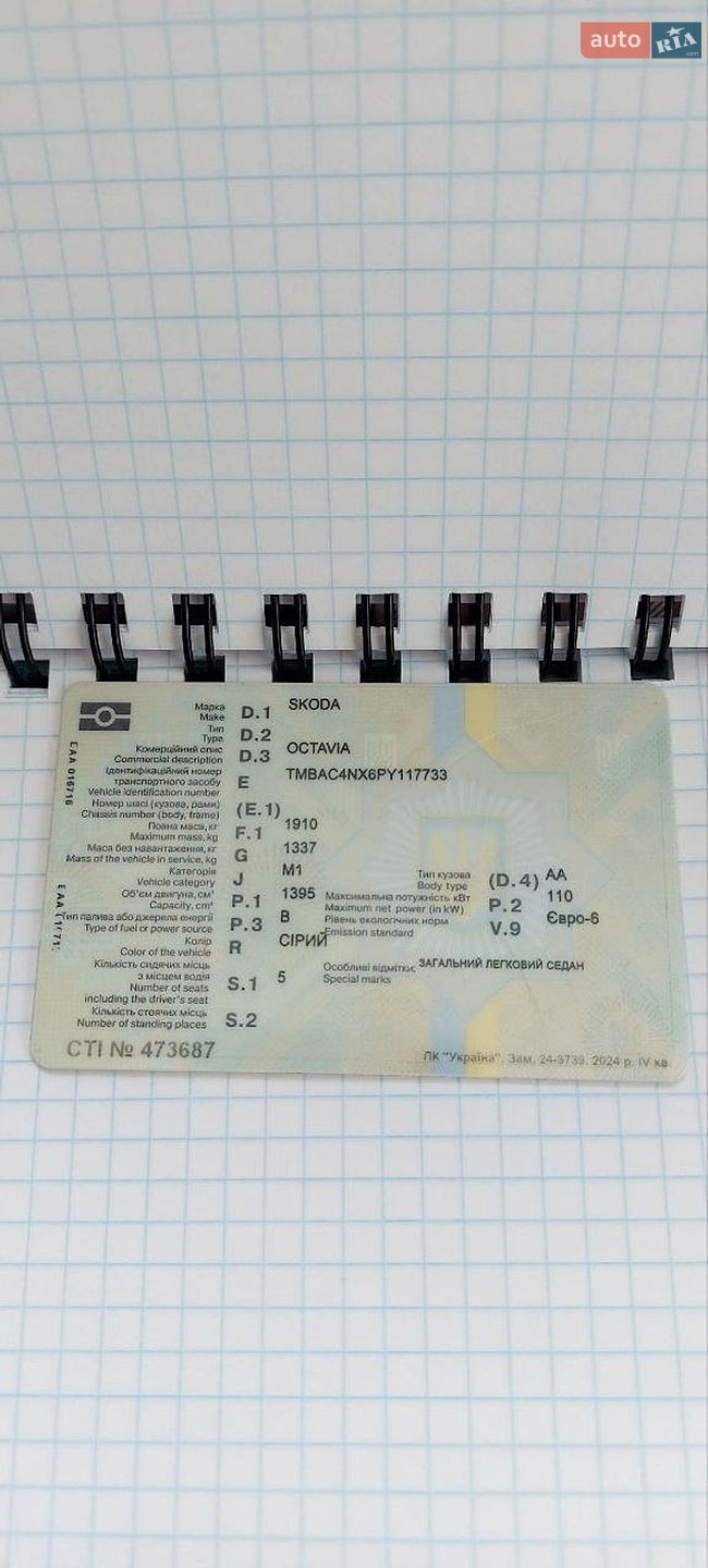 Skoda Octavia 2023 VIN TMBAC4NX6PY117733 фото оголошення 13 з 13