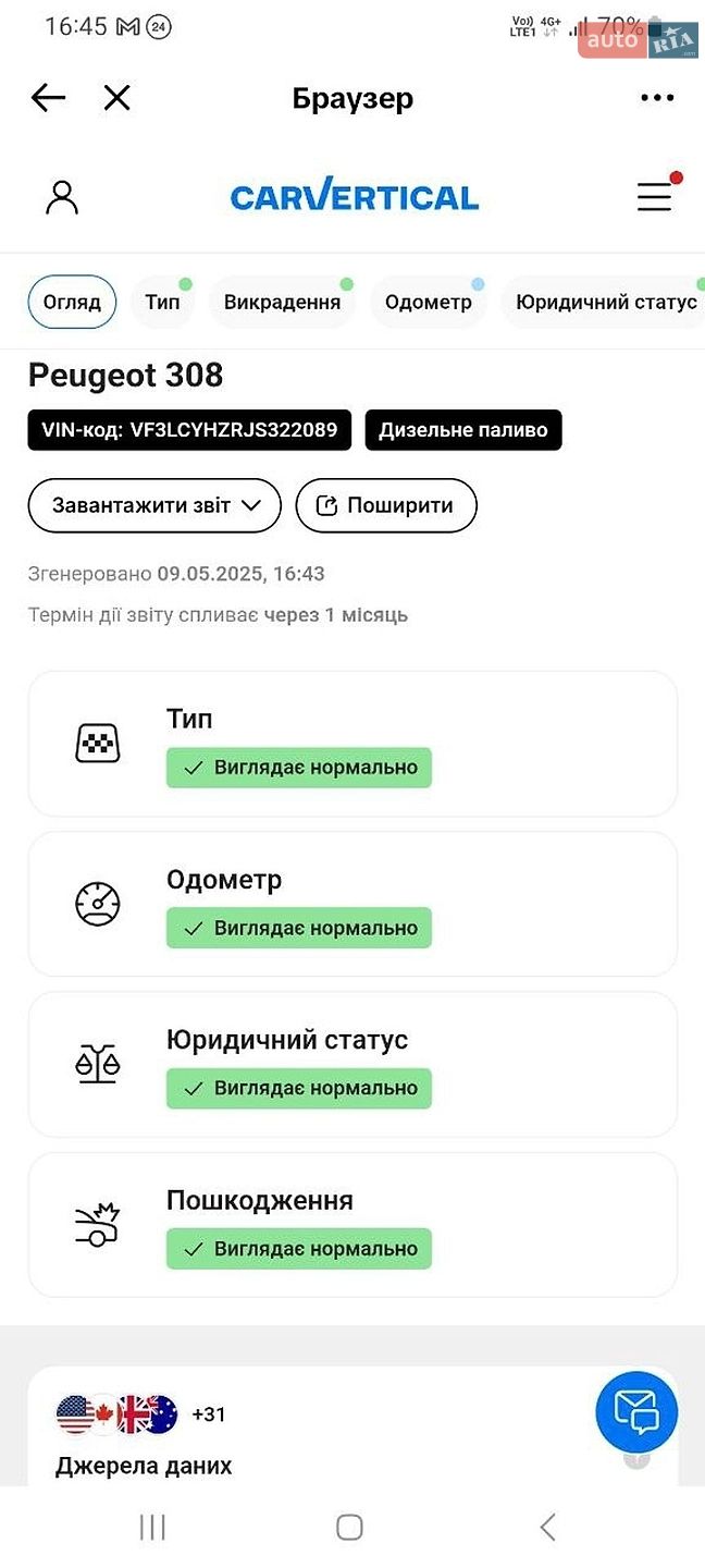 Peugeot 308 2018 VIN VF3LCYHZRJS322089 фото оголошення 16 з 17