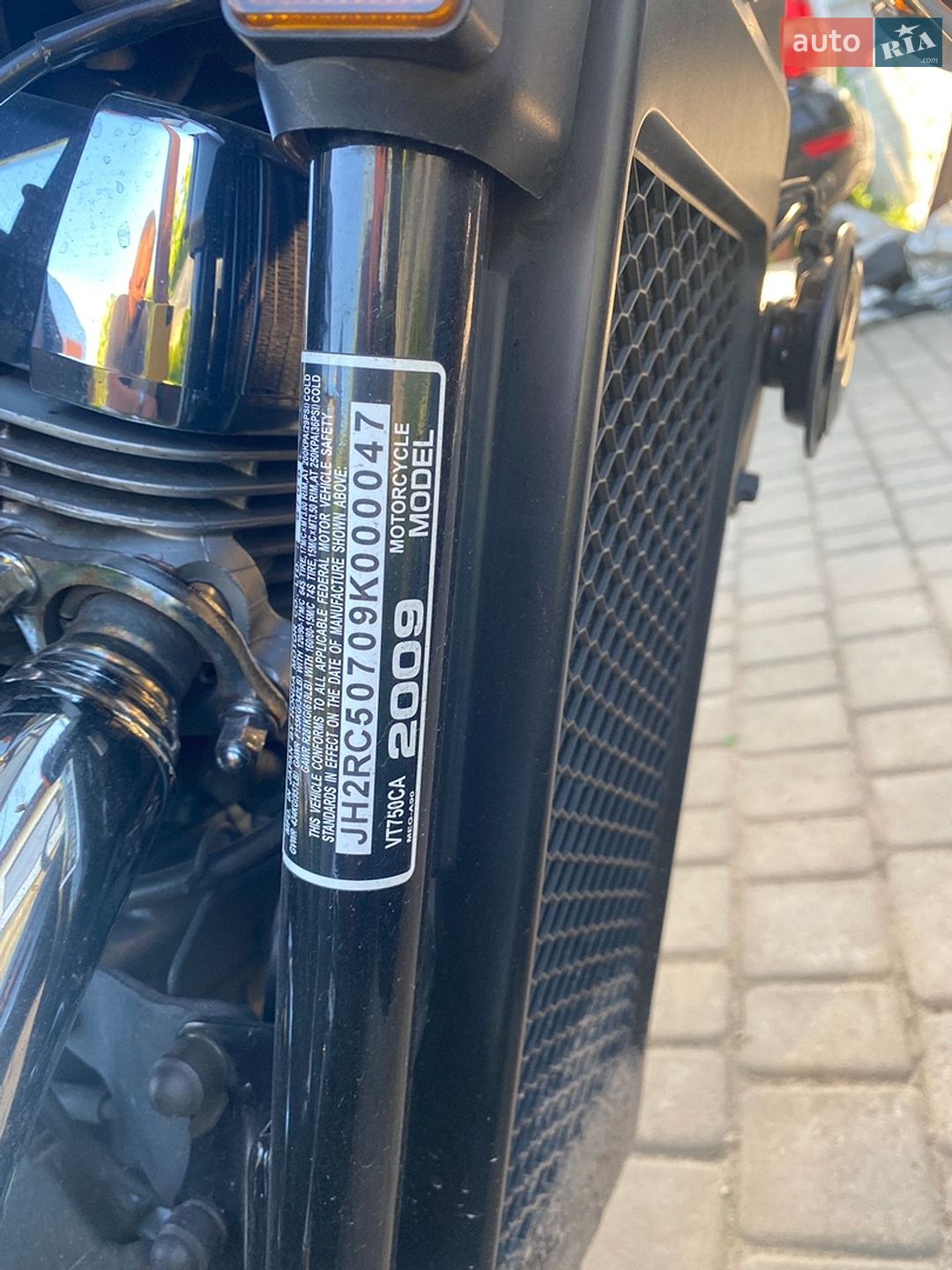 Honda VT 750C 2009 VIN JH2RC50709K000047 фото оголошення 11 з 13