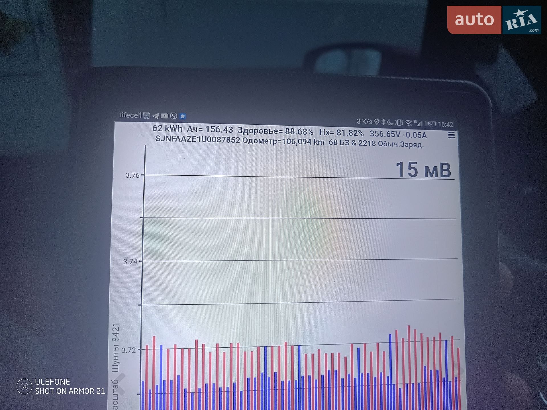 Nissan Leaf 2019 VIN SJNFAAZE1U0087852 фото оголошення 14 з 20