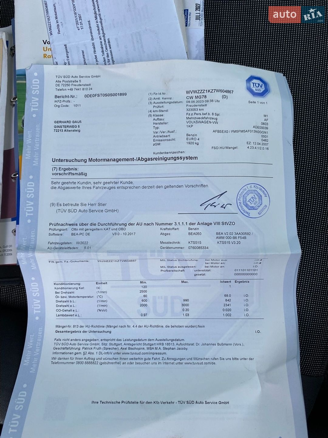 Volkswagen Golf Plus 2007 VIN WVWZZZ1KZ7W604867 фото оголошення 43 з 43