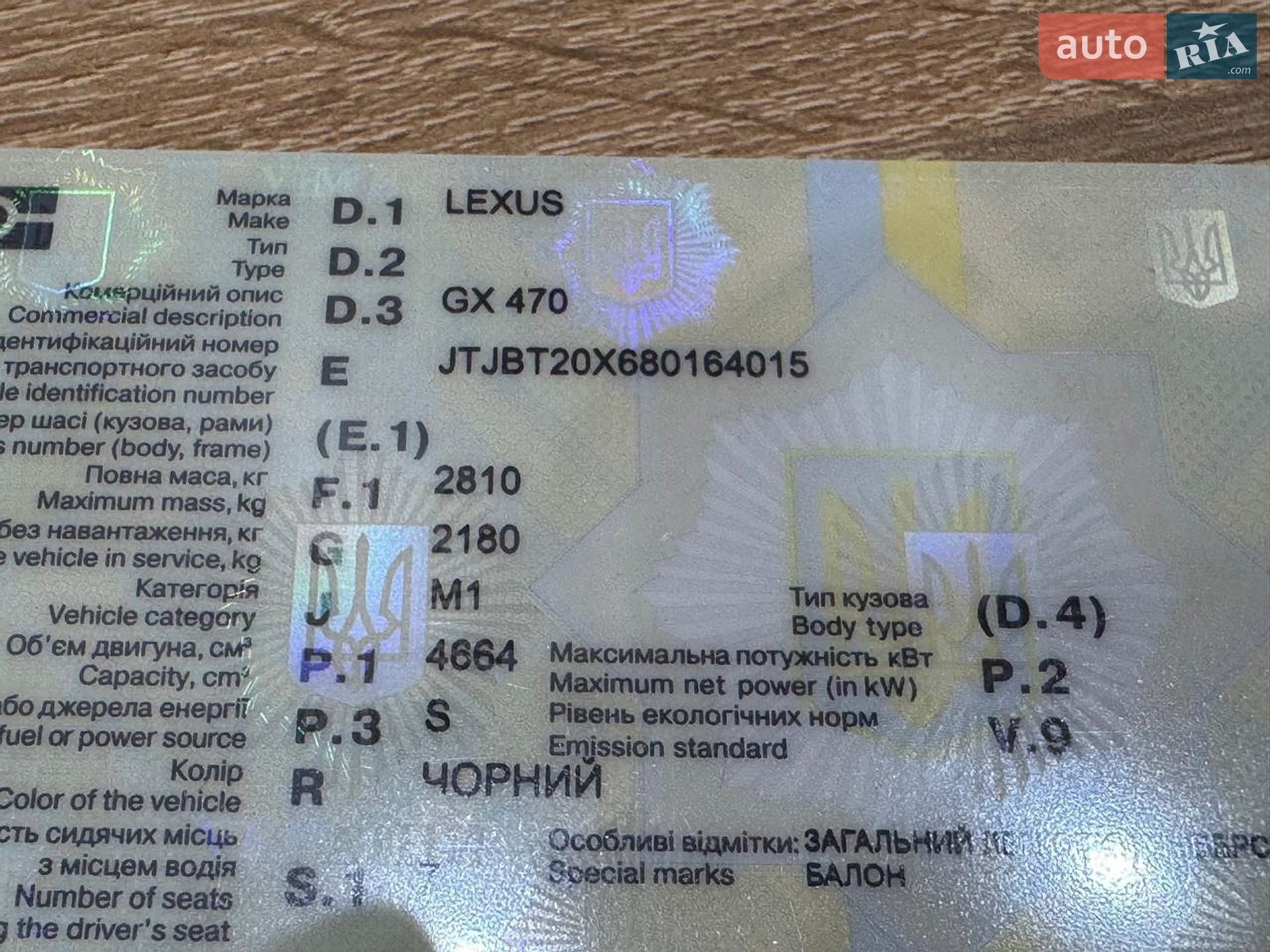 Lexus GX 2008 VIN JTJBT20X680164015 фото оголошення 126 з 126