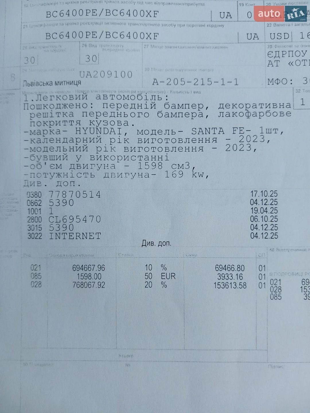 Hyundai Santa FE 2023 VIN 5NMS5DA11PH012693 фото оголошення 49 з 49
