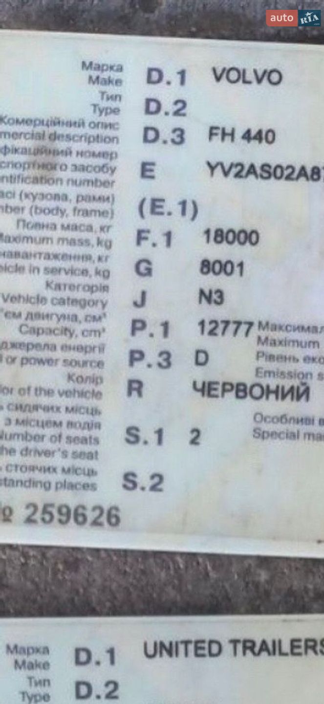Volvo FH 13 2006 VIN YV2AS02A87B447913 фото оголошення 6 з 15