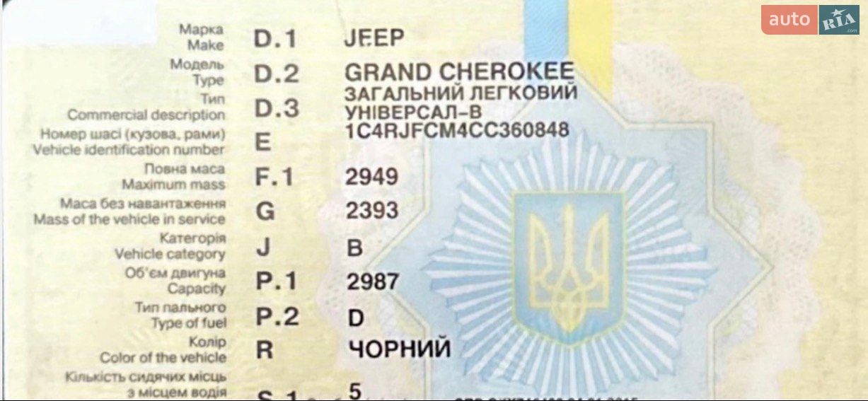 Jeep Grand Cherokee 2012 VIN 1C4RJFCM4CC360848 фото оголошення 22 з 22