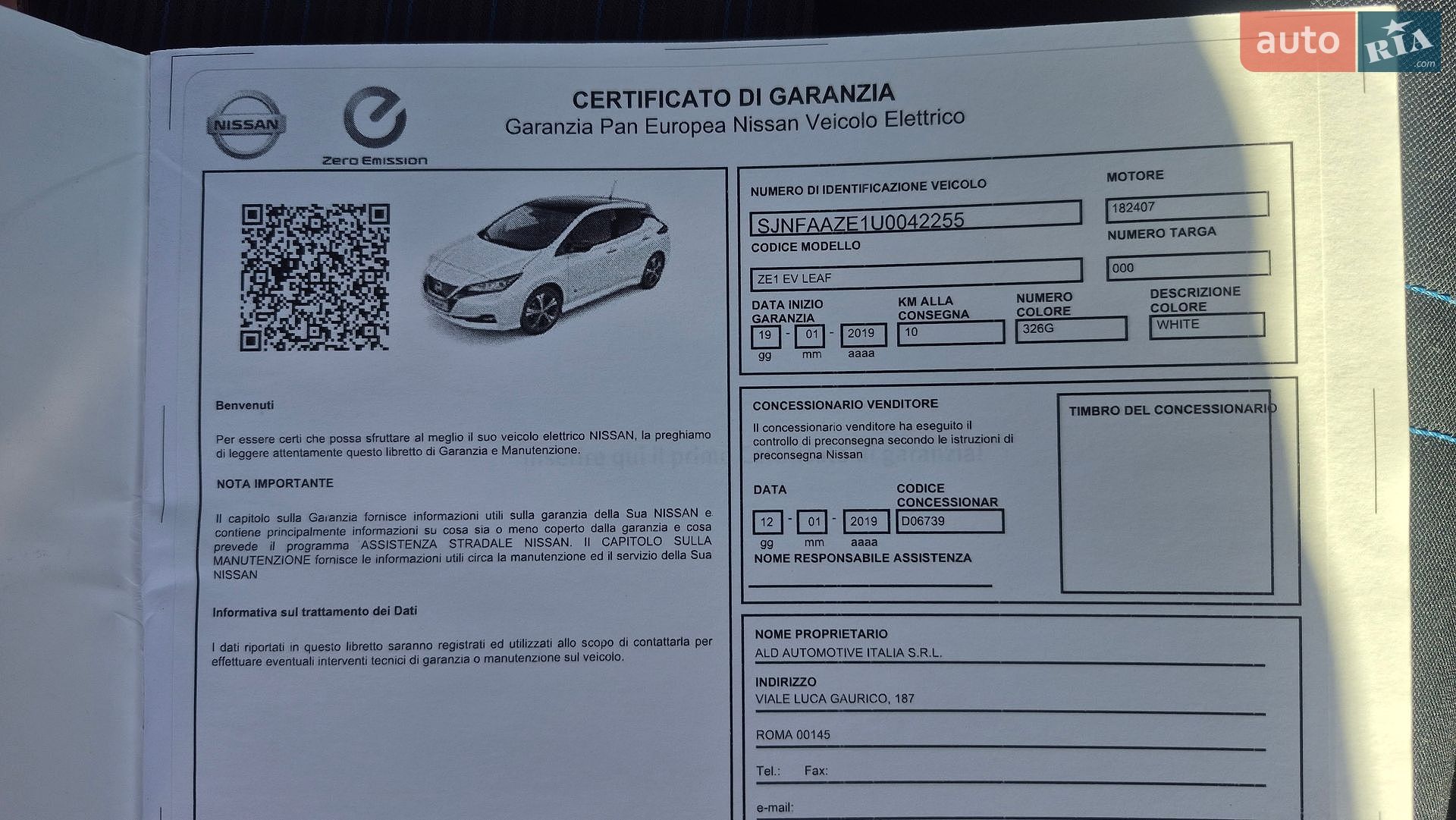 Nissan Leaf 2018 VIN SJNFAAZE1U0042255 фото оголошення 9 з 13