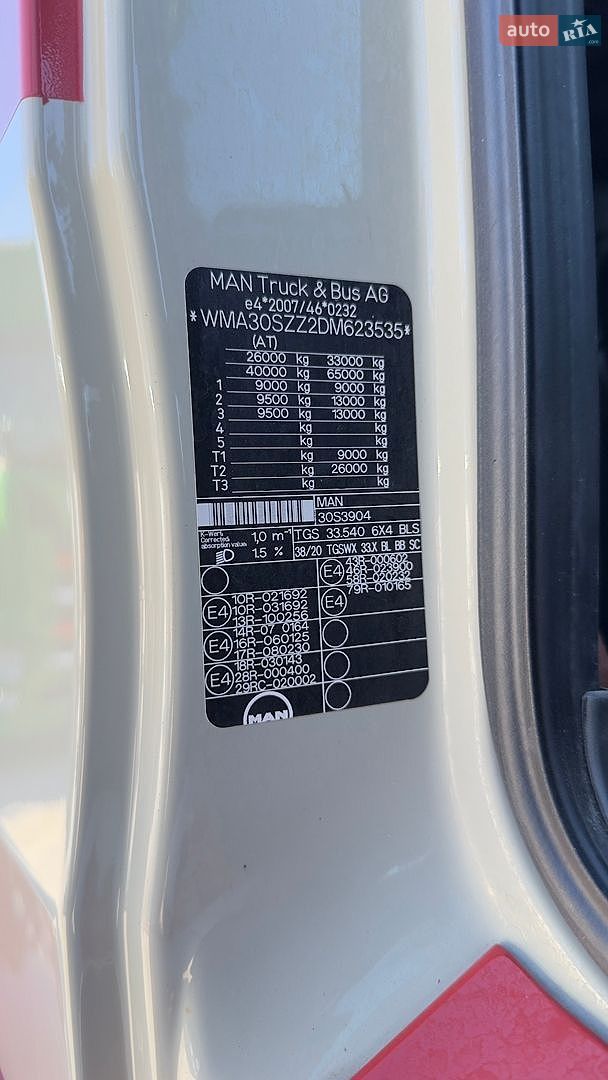 MAN TGS 2013 VIN WMA30SZZ2DM623535 фото оголошення 30 з 33