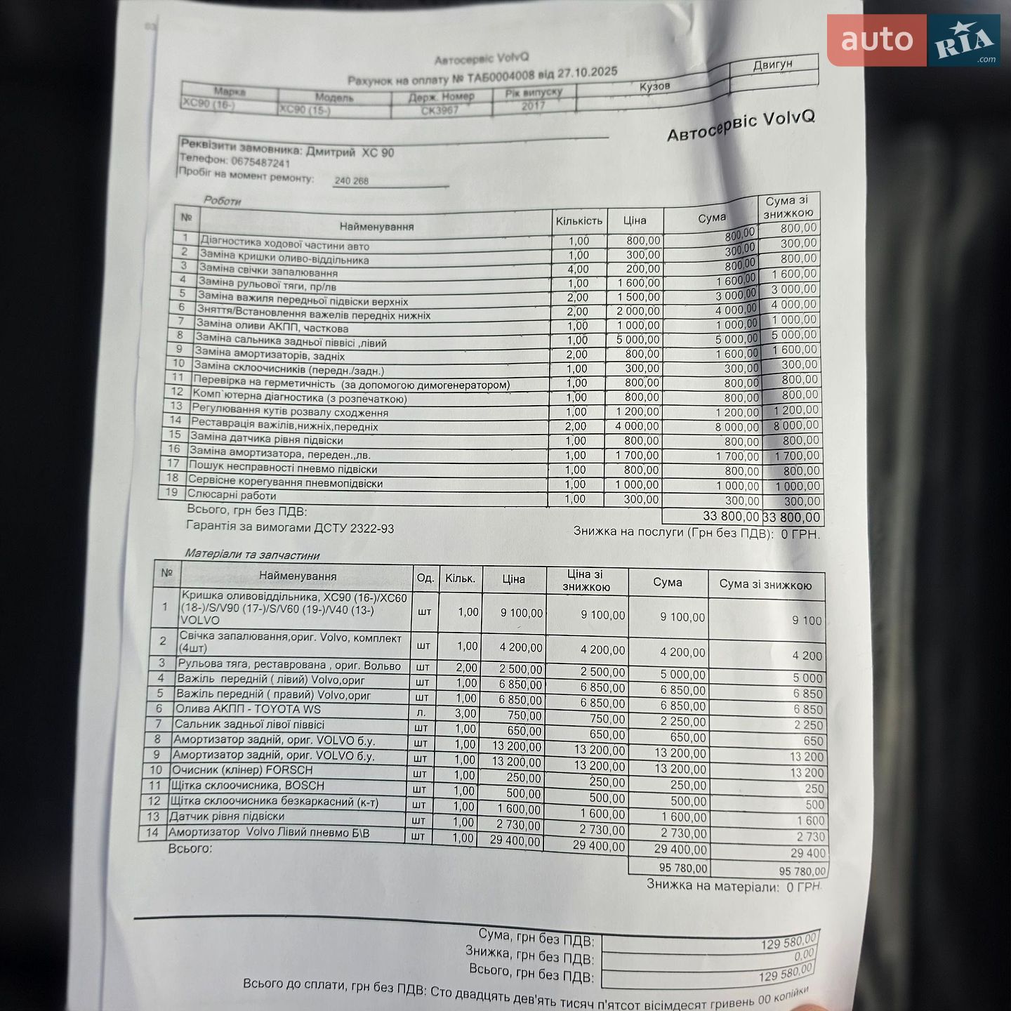 Volvo Xc90 2017 VIN YV4BC0PL8H1183490 фото оголошення 40 з 42