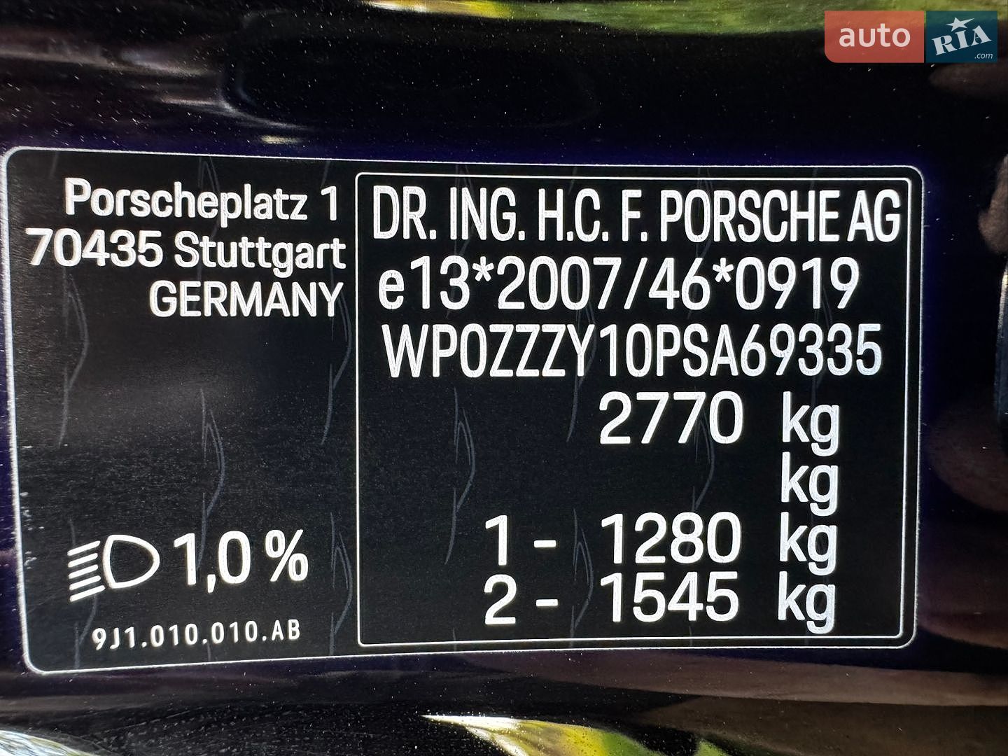Porsche Taycan 2022 VIN WP0ZZZY10PSA69335 фото оголошення 69 з 78