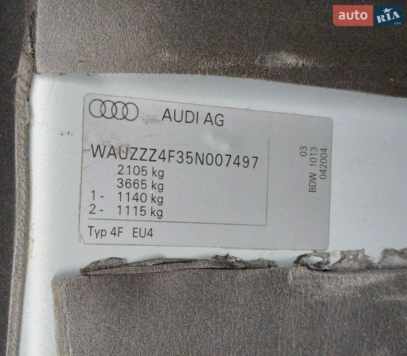 Audi A6 2004 VIN WAUZZZ4F35N007497 фото оголошення 22 з 28