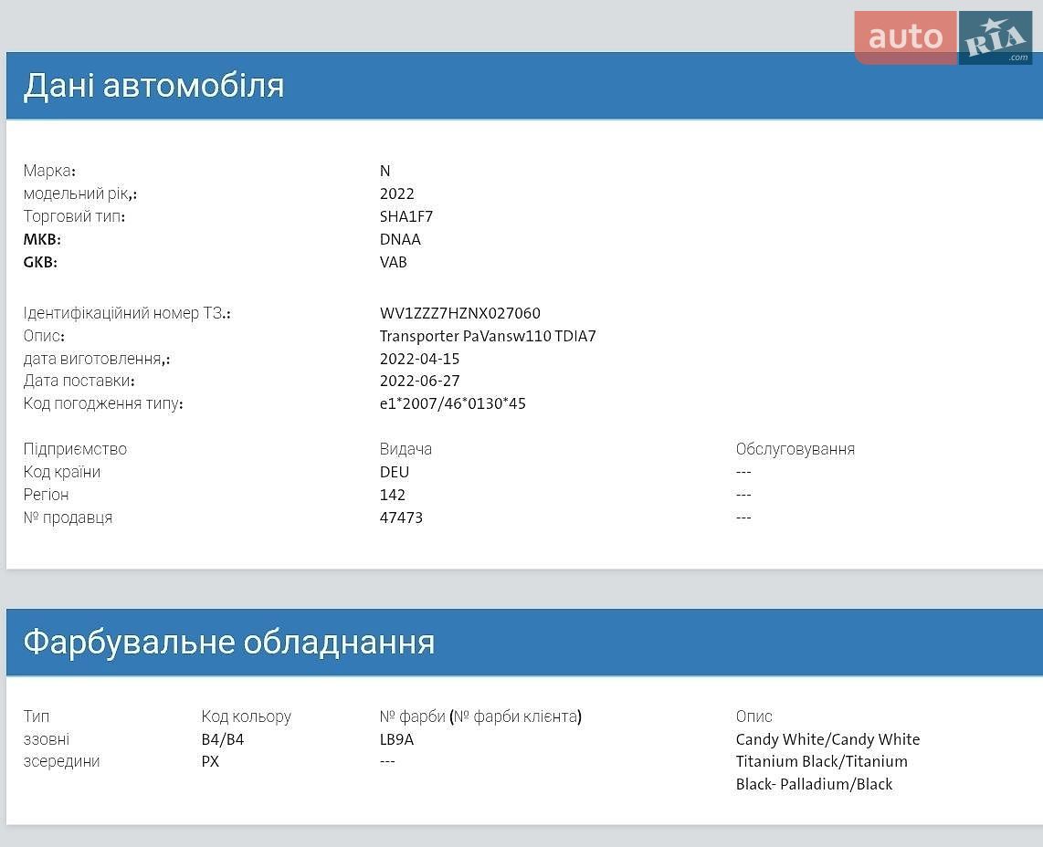 Volkswagen Transporter 2022 VIN WV1ZZZ7HZNX027060 фото оголошення 24 з 25