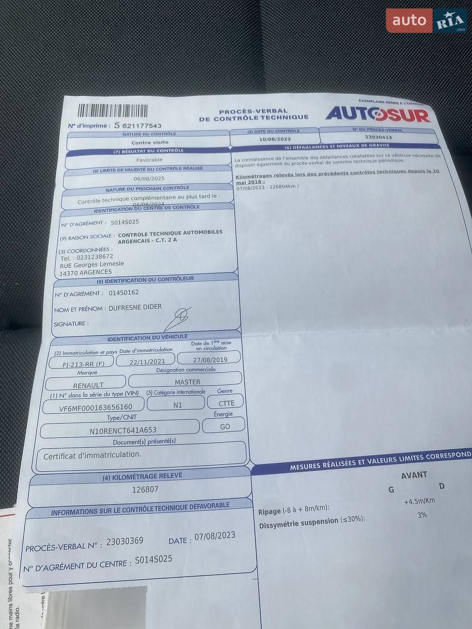 Renault Master 2019 VIN VF6MF000163656160 фото оголошення 23 з 25