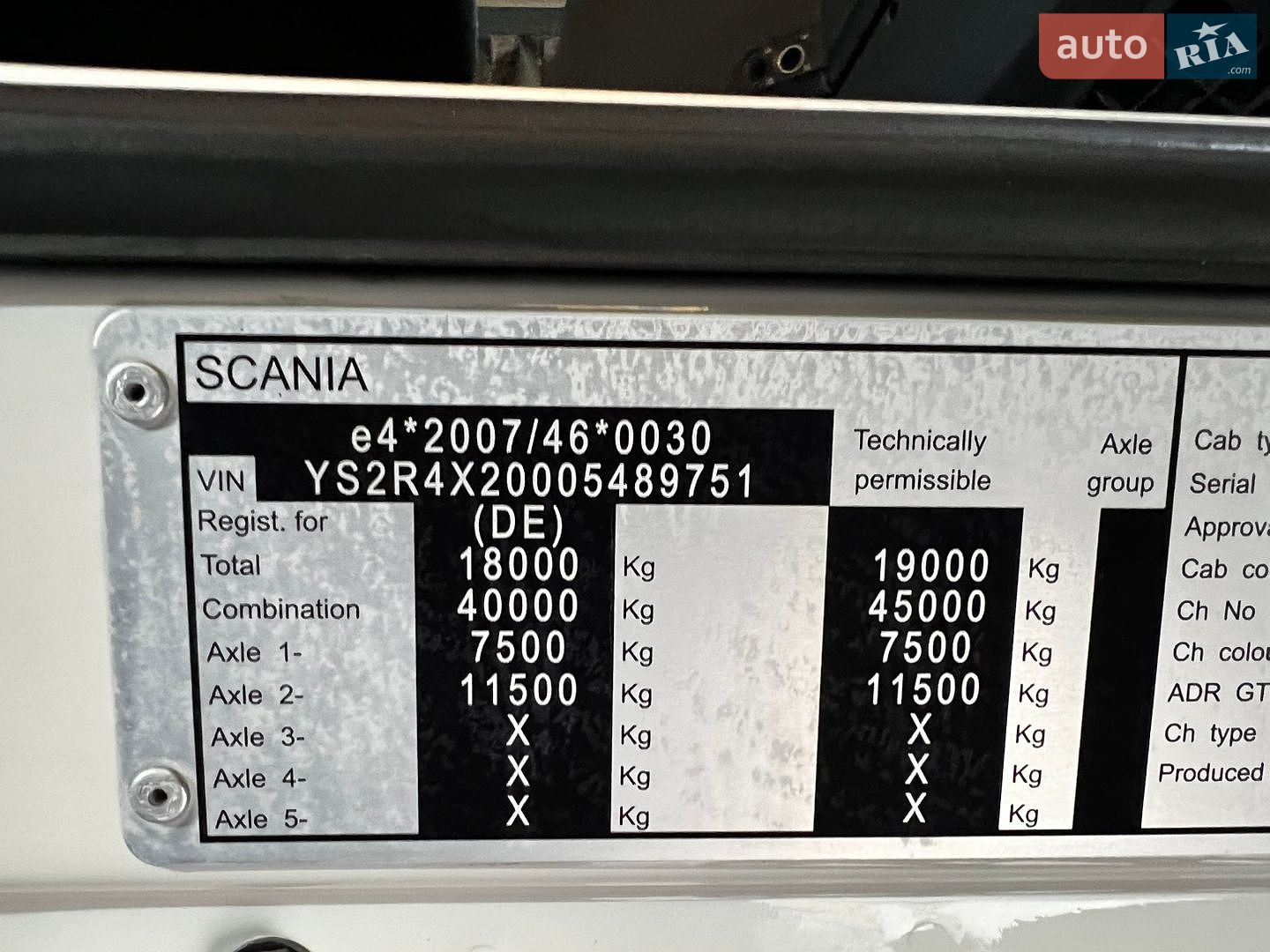 Scania R 450 2017 VIN YS2R4X20005489751 фото оголошення 15 з 30