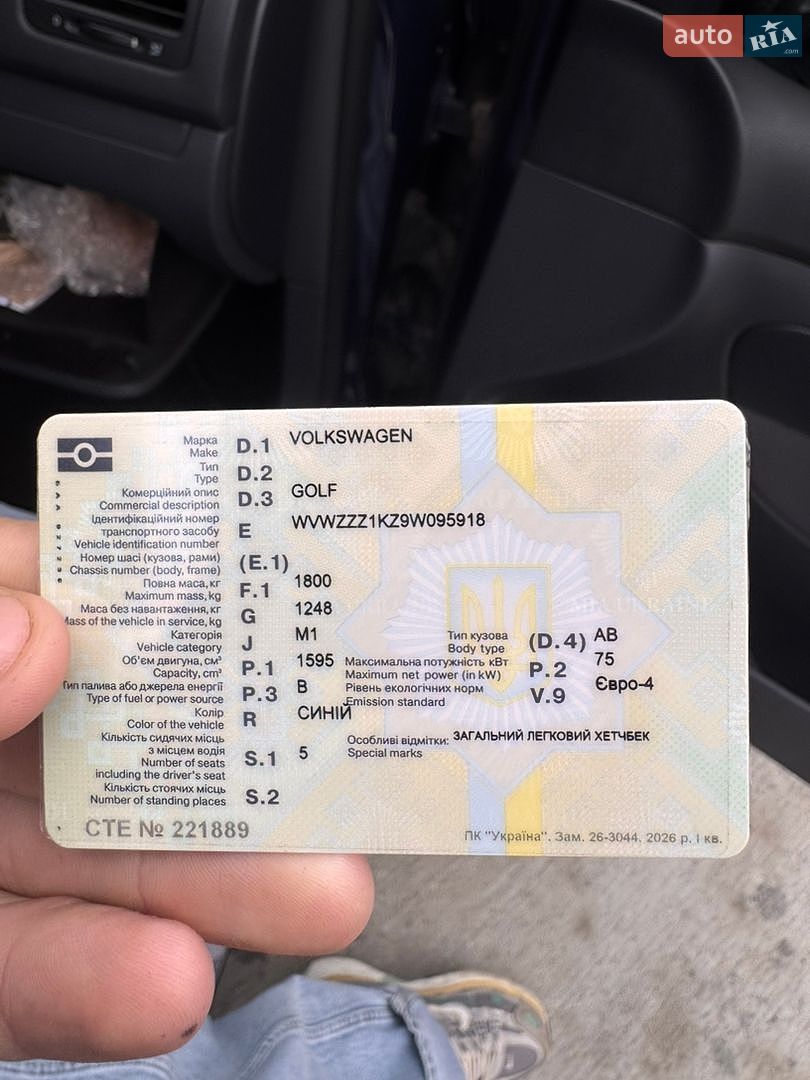 Volkswagen Golf 2008 VIN WVWZZZ1KZ9W095918 фото оголошення 6 з 6