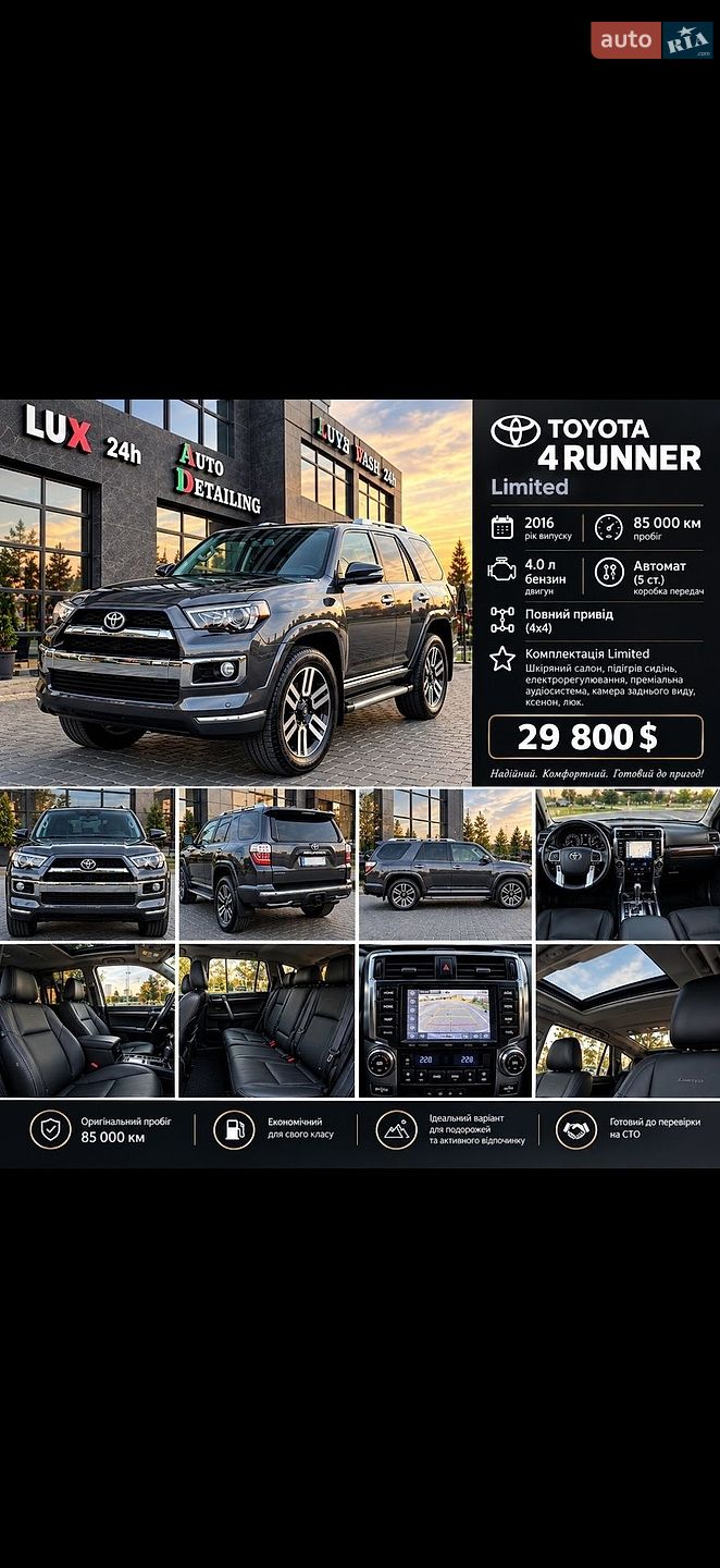 Toyota 4Runner 2016 VIN JTEBU5JR7G5348958 фото оголошення 20 з 20
