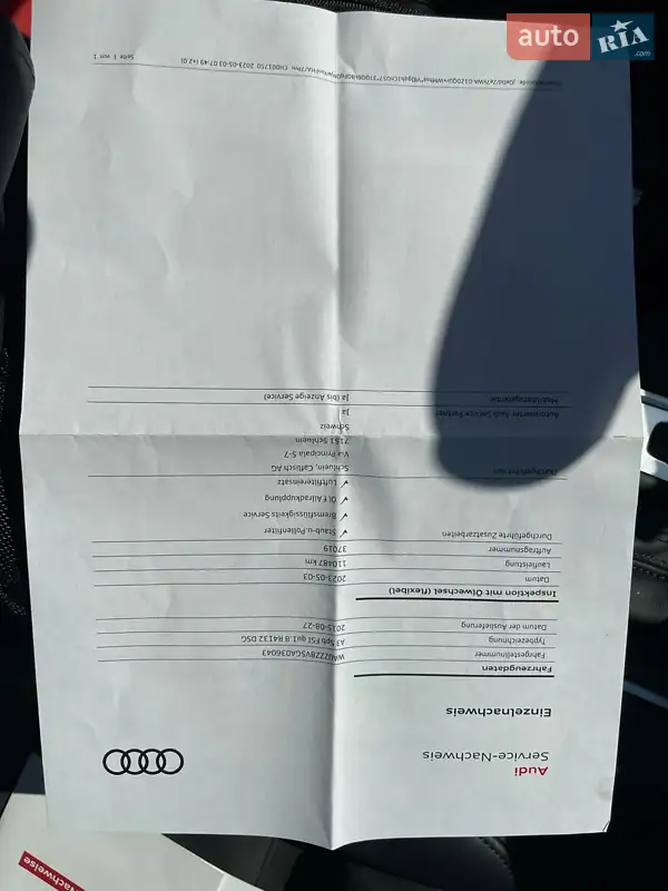 Хэтчбек Audi A3 2015 в Ужгороде документ