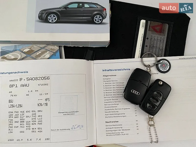 Хэтчбек Audi A3 2004 в Днепре документ