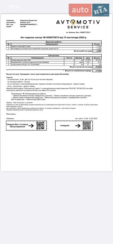 Седан Audi A4 2017 в Дніпрі