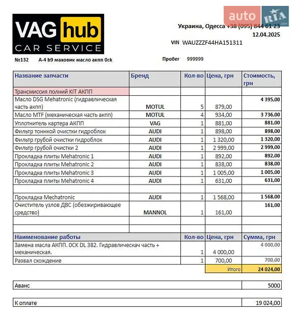 Универсал Audi A4 2017 в Одессе документ