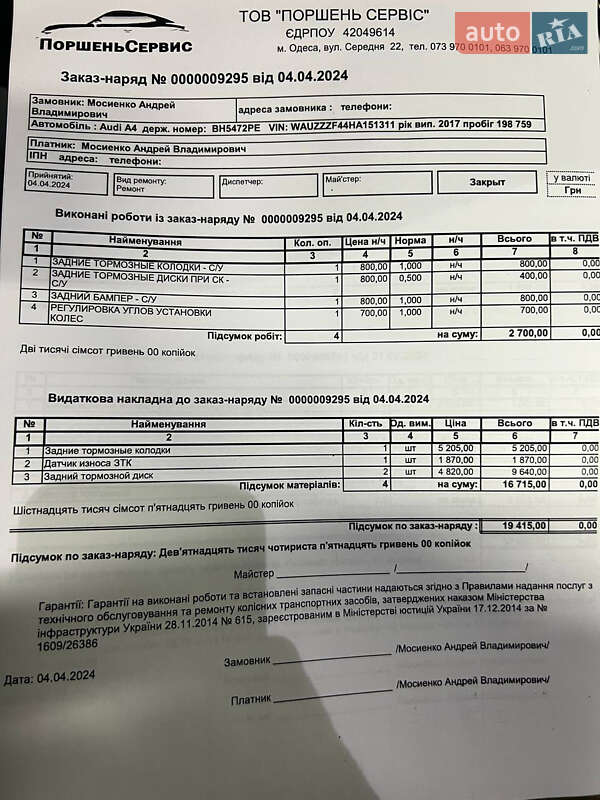 Универсал Audi A4 2017 в Одессе