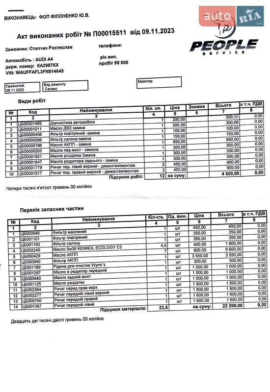 Седан Audi A4 2014 в Киеве
