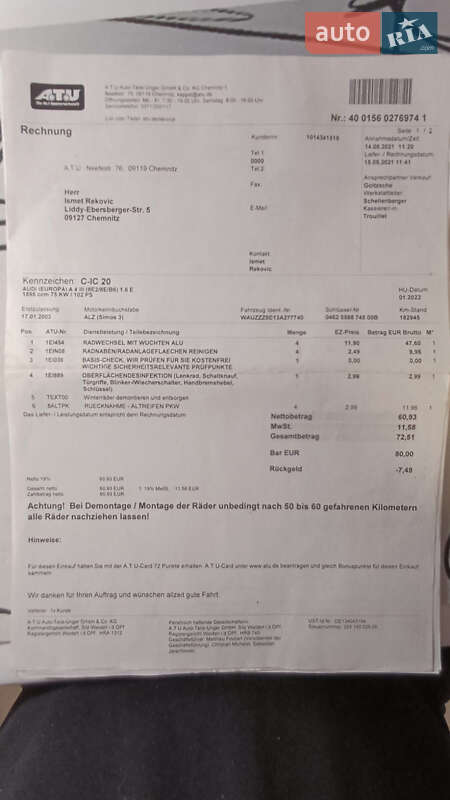 Седан Audi A4 2003 в Вінниці