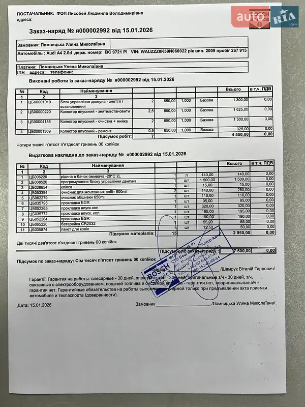 Седан Audi A4 2009 в Тернополі документ 5 фото Седан Audi A4 2009 в Тернополі документ