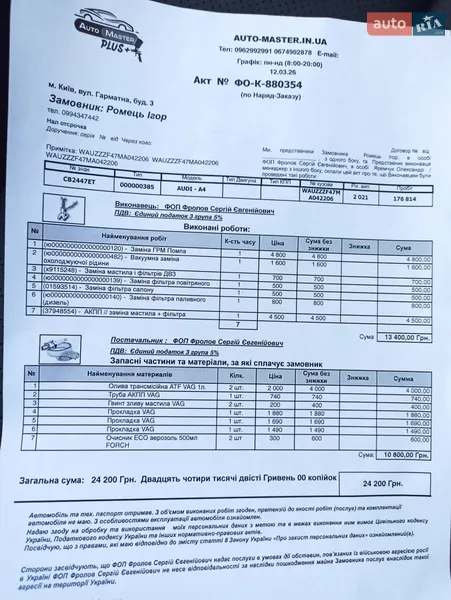 Универсал Audi A4 2020 в Прилуках документ